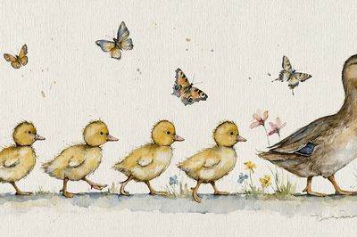 Duck Family Watercolor Print.