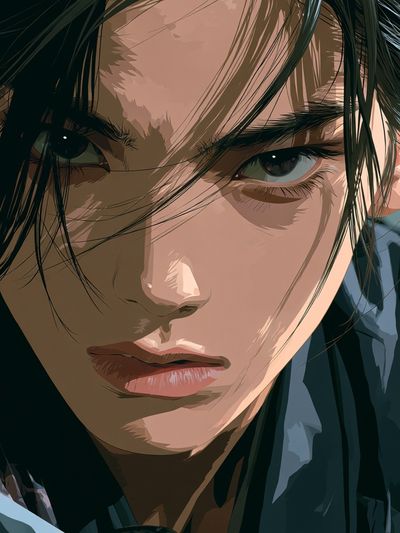 Intense Anime Portrait Print.