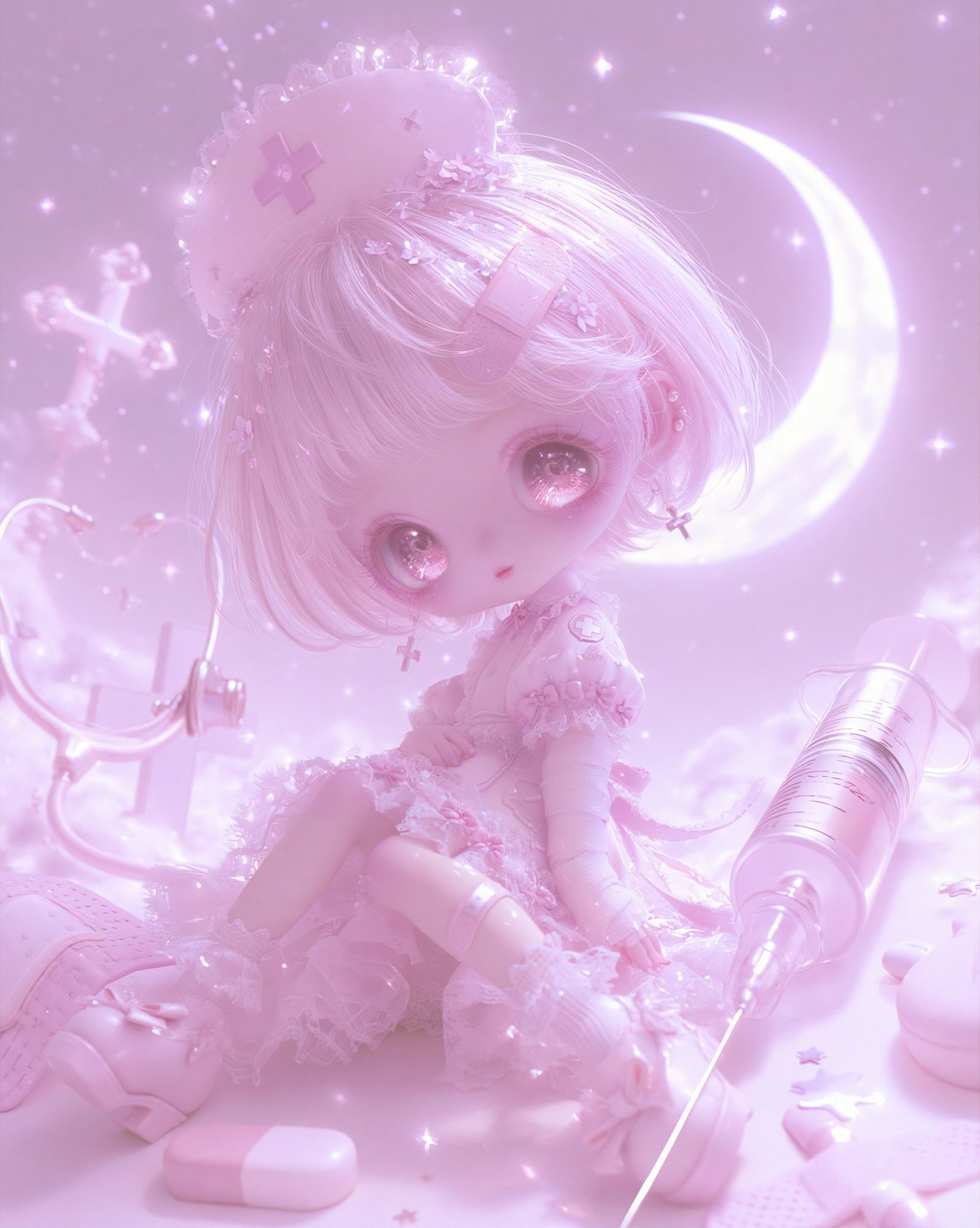 Pastel Doll Moonlight Poster. poster detail