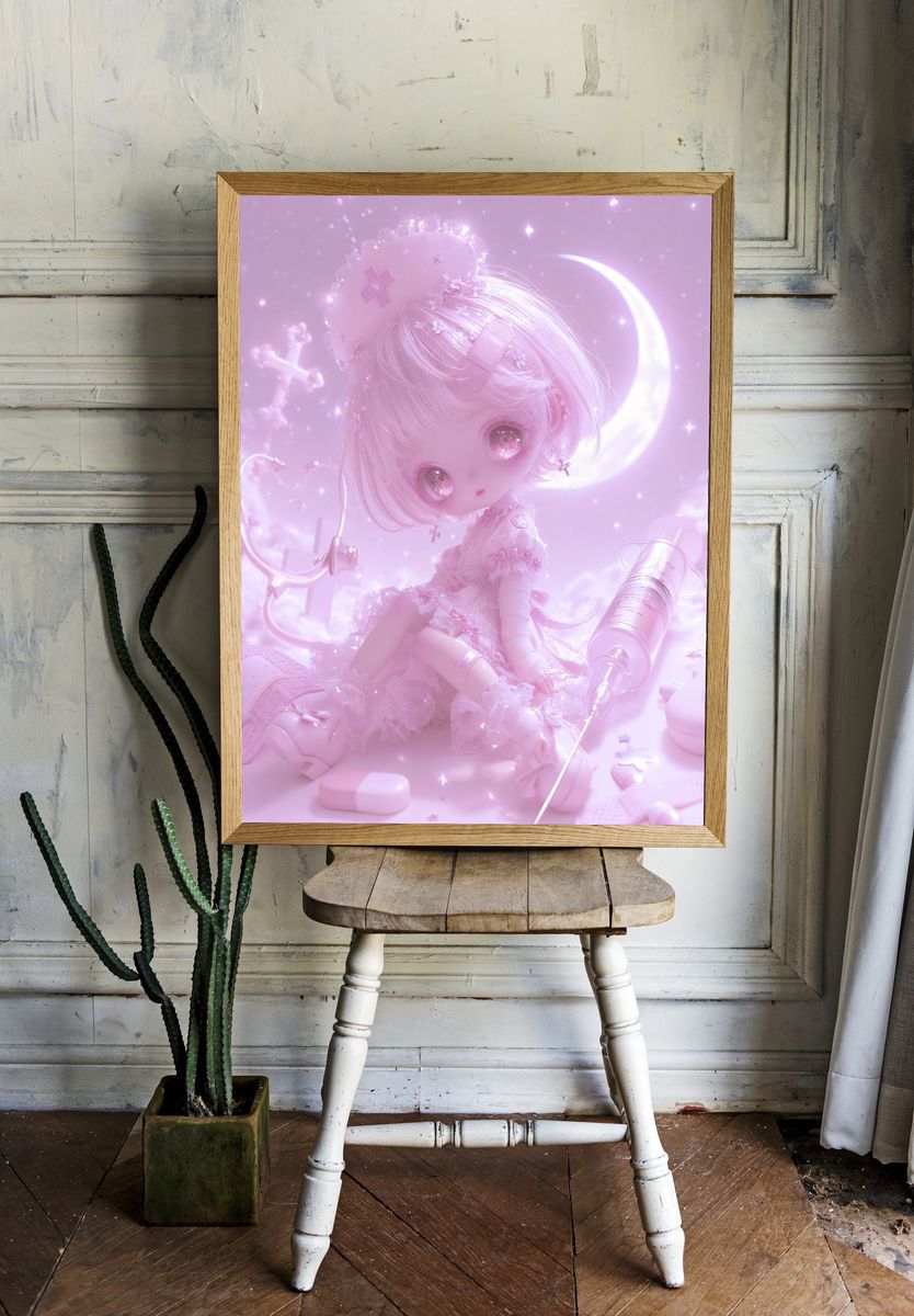 Pastel Doll Moonlight Poster. room preview