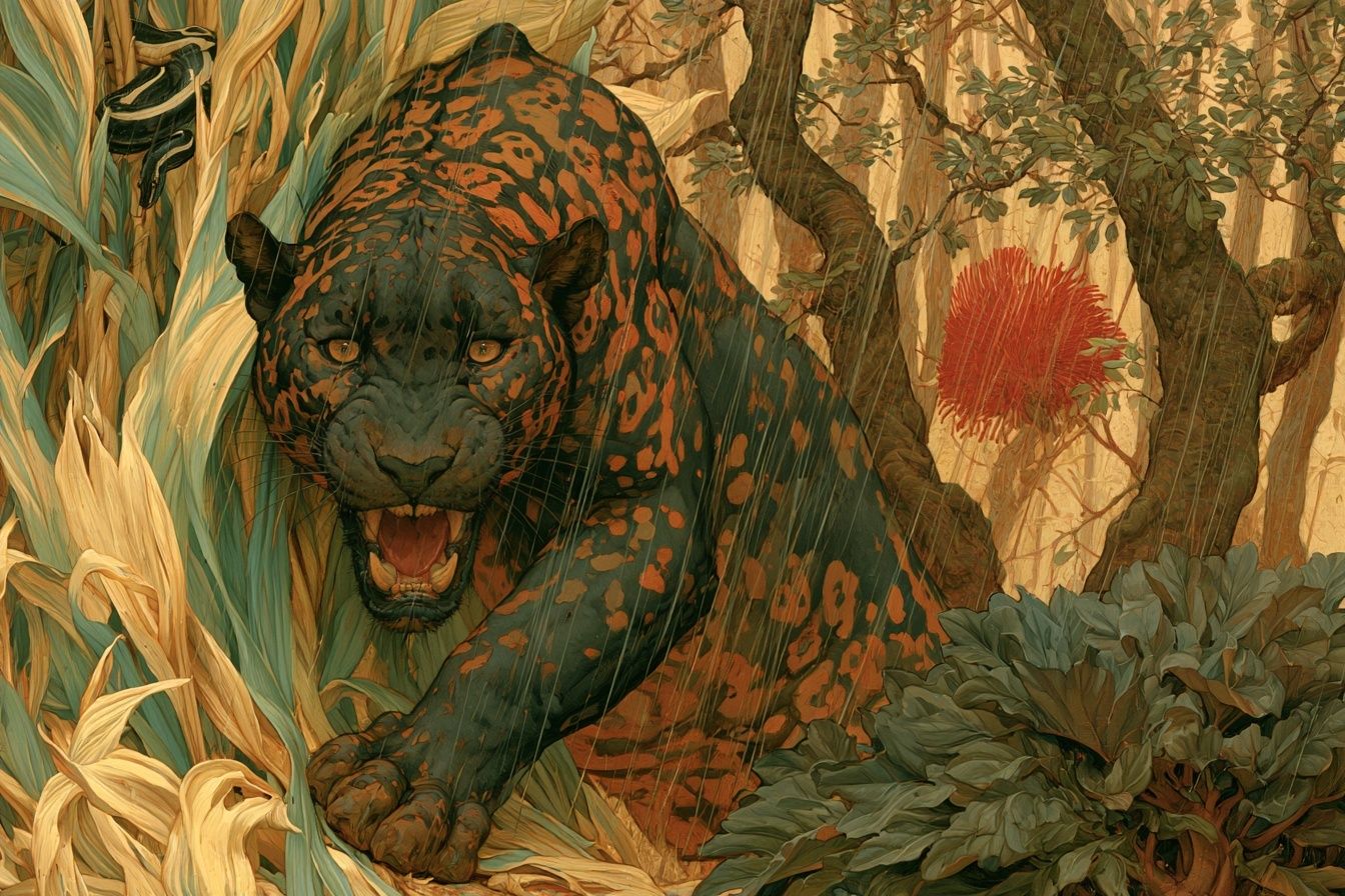 Jungle Panther Illustration Poster. poster detail