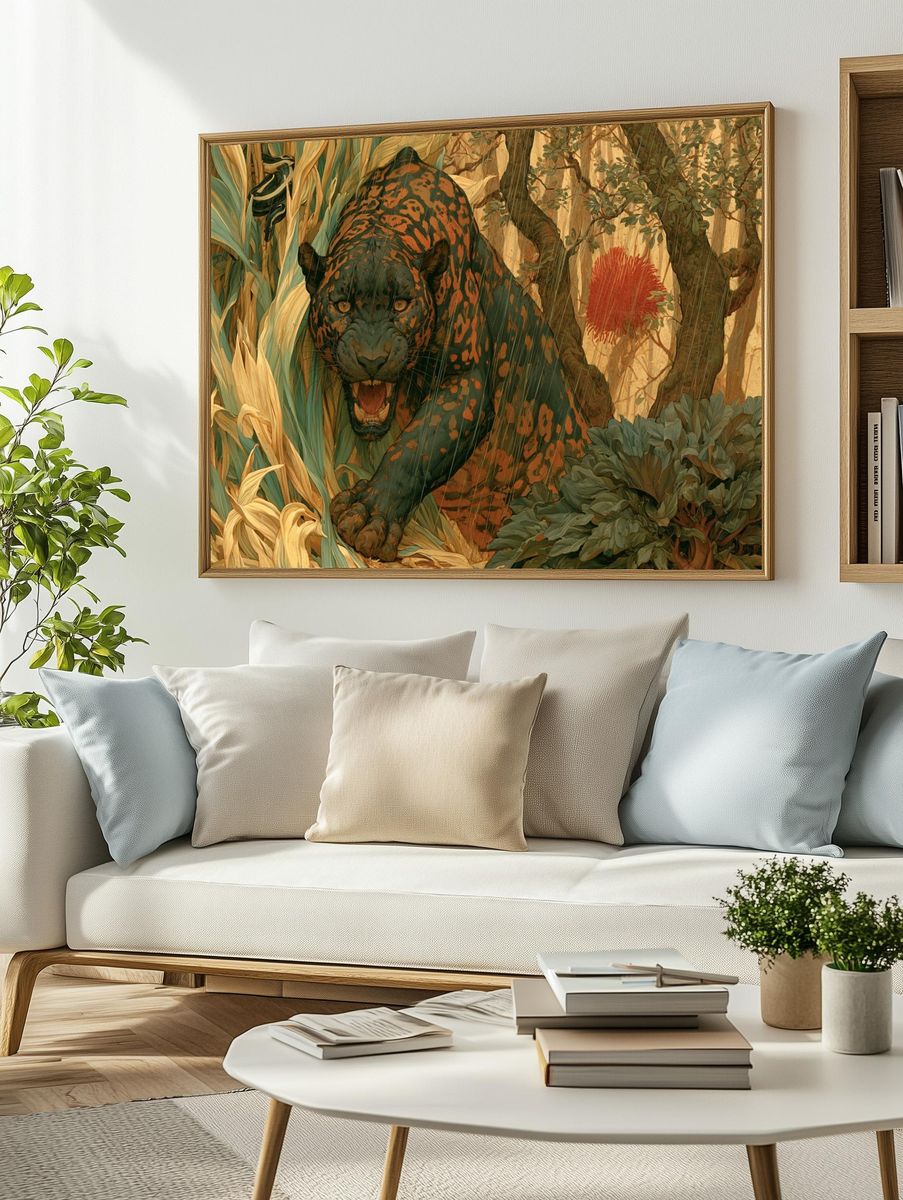 Jungle Panther Illustration Poster. — room view 2