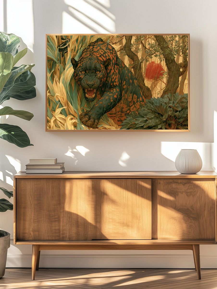 Jungle Panther Illustration Poster. — room view 3