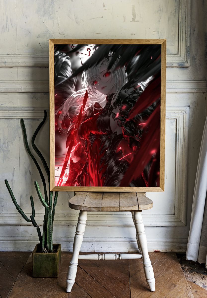 Dark Fantasy Anime Girl Poster. room preview