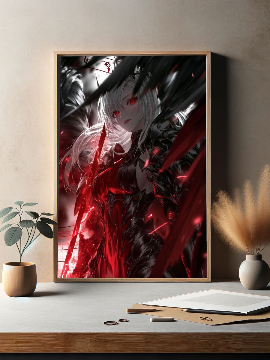 Dark Fantasy Anime Girl Poster. — room view 2