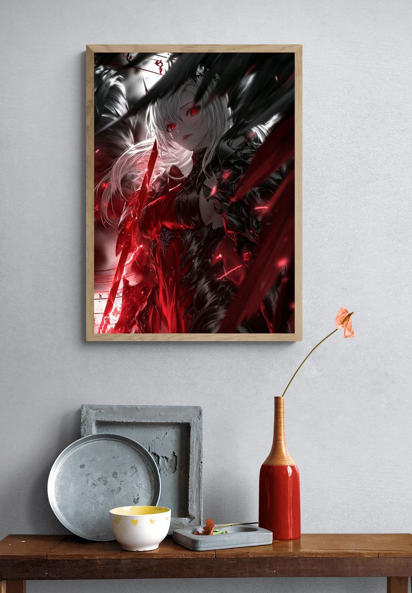 Dark Fantasy Anime Girl Poster. — room view 3