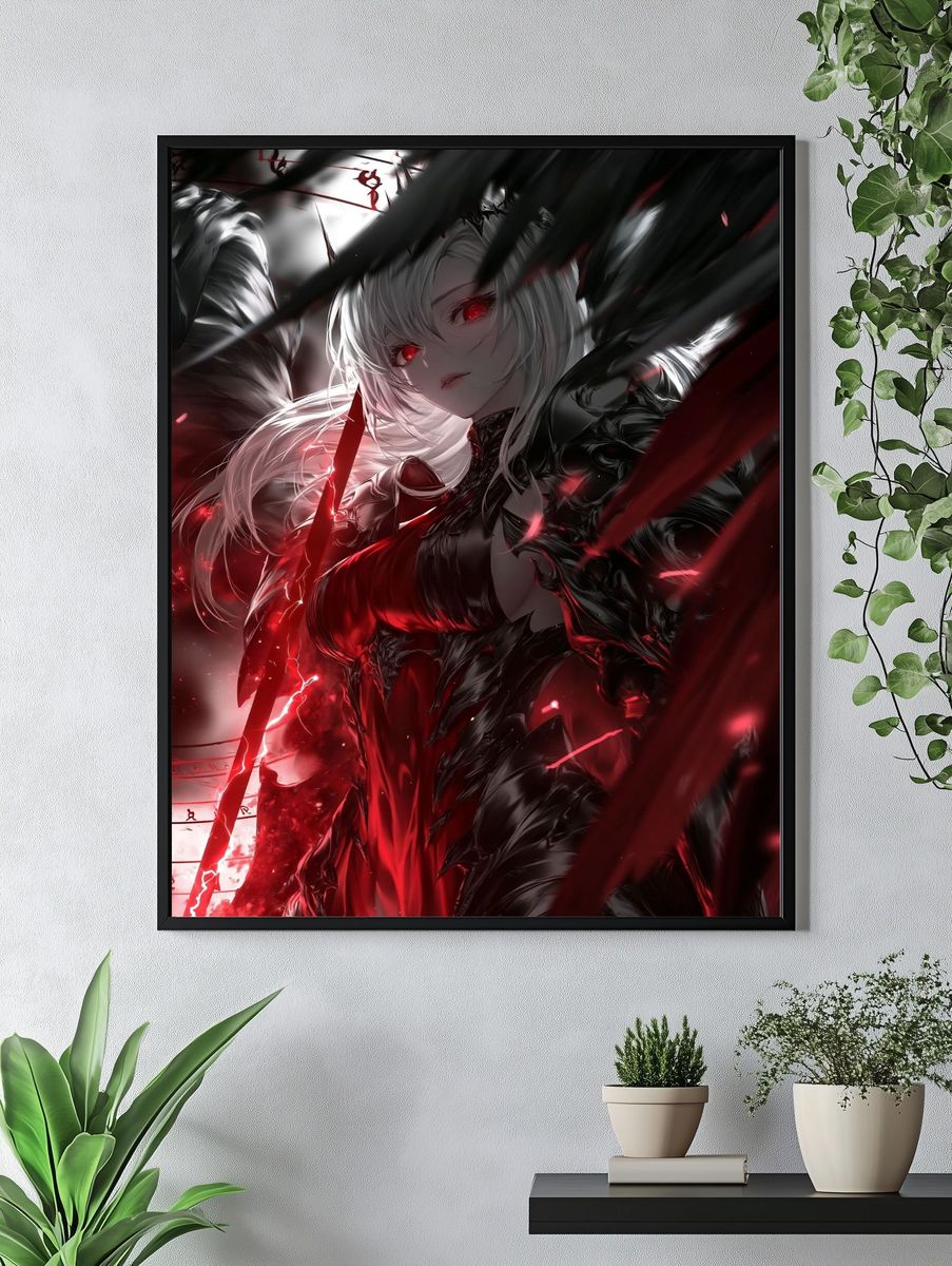 Dark Fantasy Anime Girl Poster. — room view 4