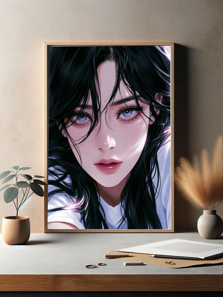 Anime Girl Portrait Print. — room view 2
