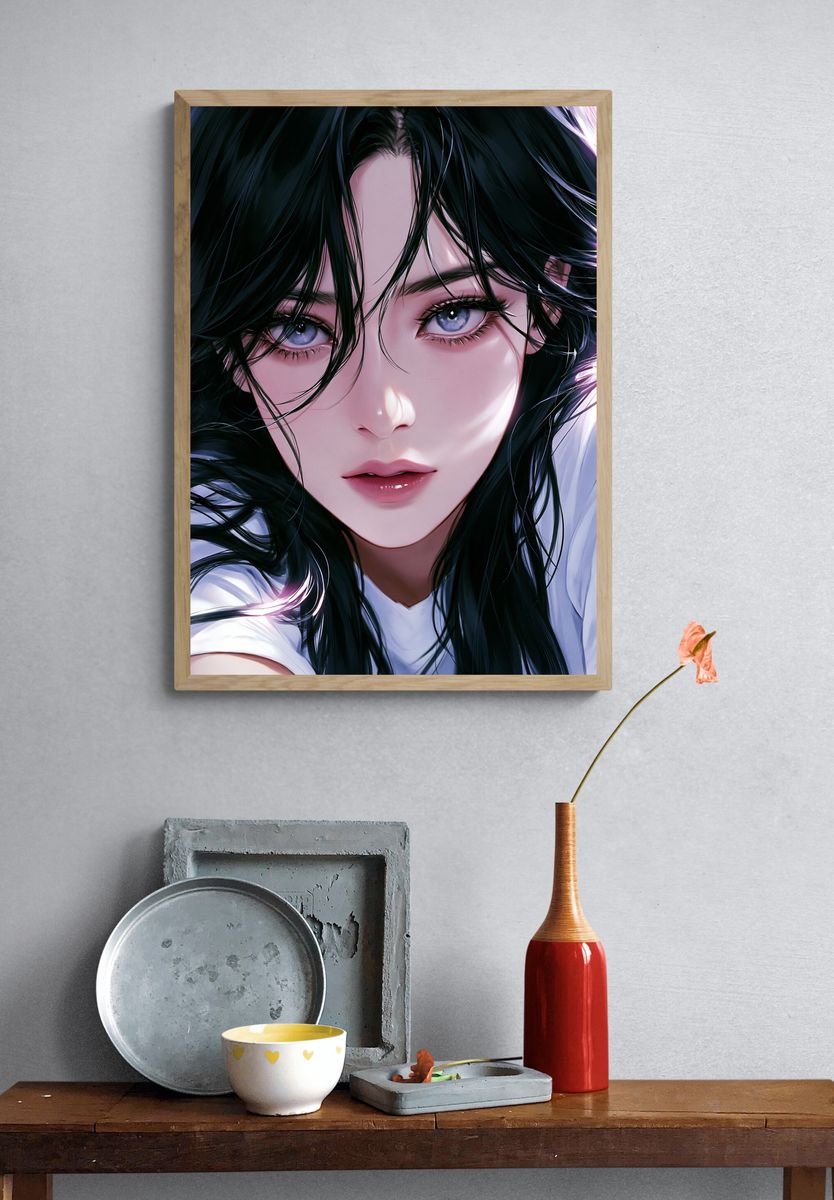 Anime Girl Portrait Print. — room view 3