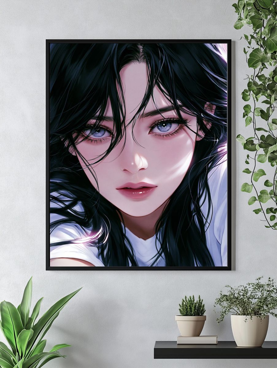 Anime Girl Portrait Print. — room view 4