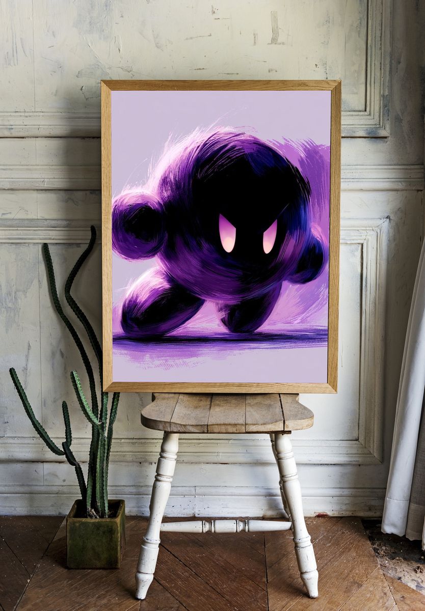 Shadow Kirby Digital Art Poster. room preview