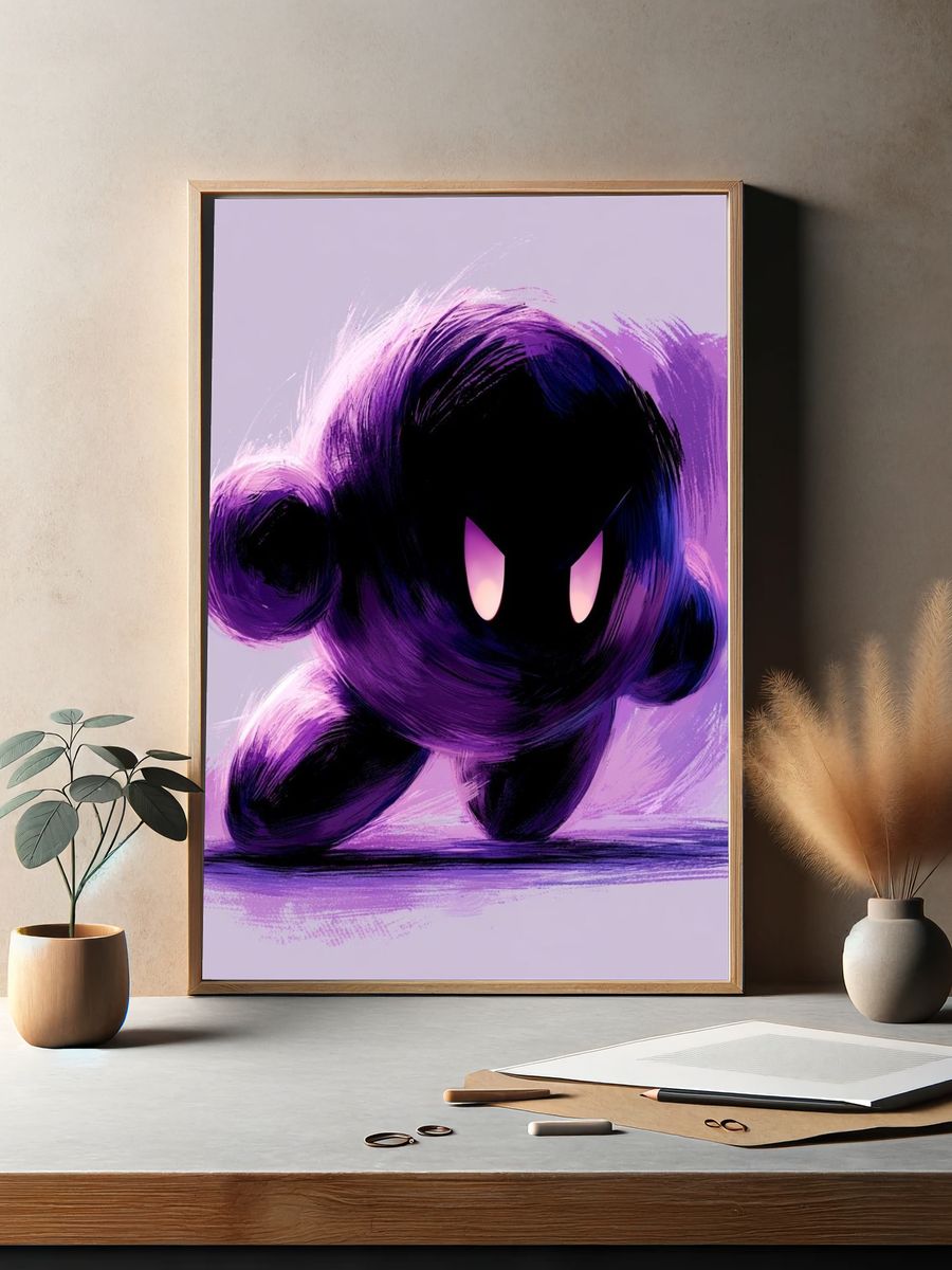 Shadow Kirby Digital Art Poster. — room view 2