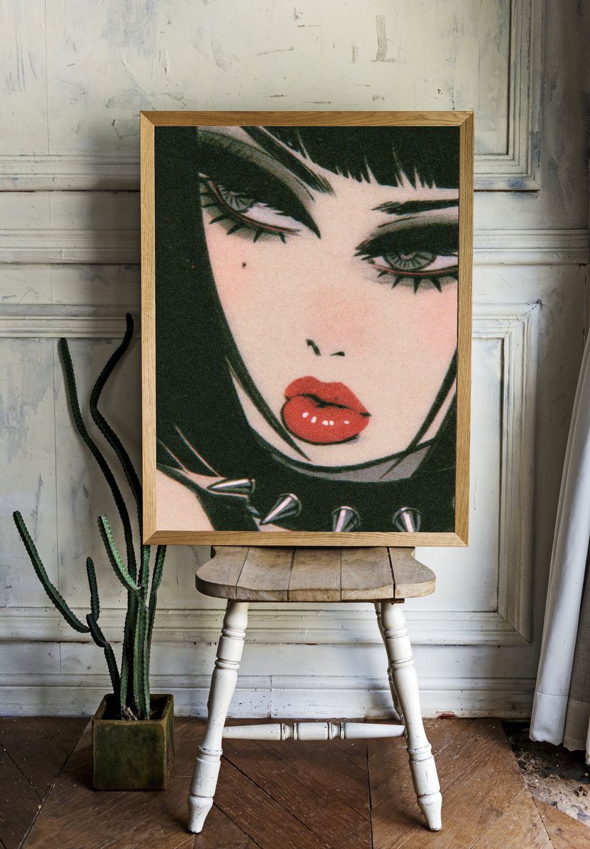 Gothic Anime Portrait Poster. room preview