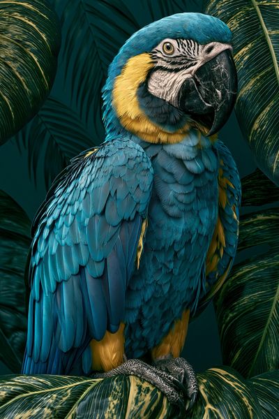 Blue Macaw Tropical Poster.