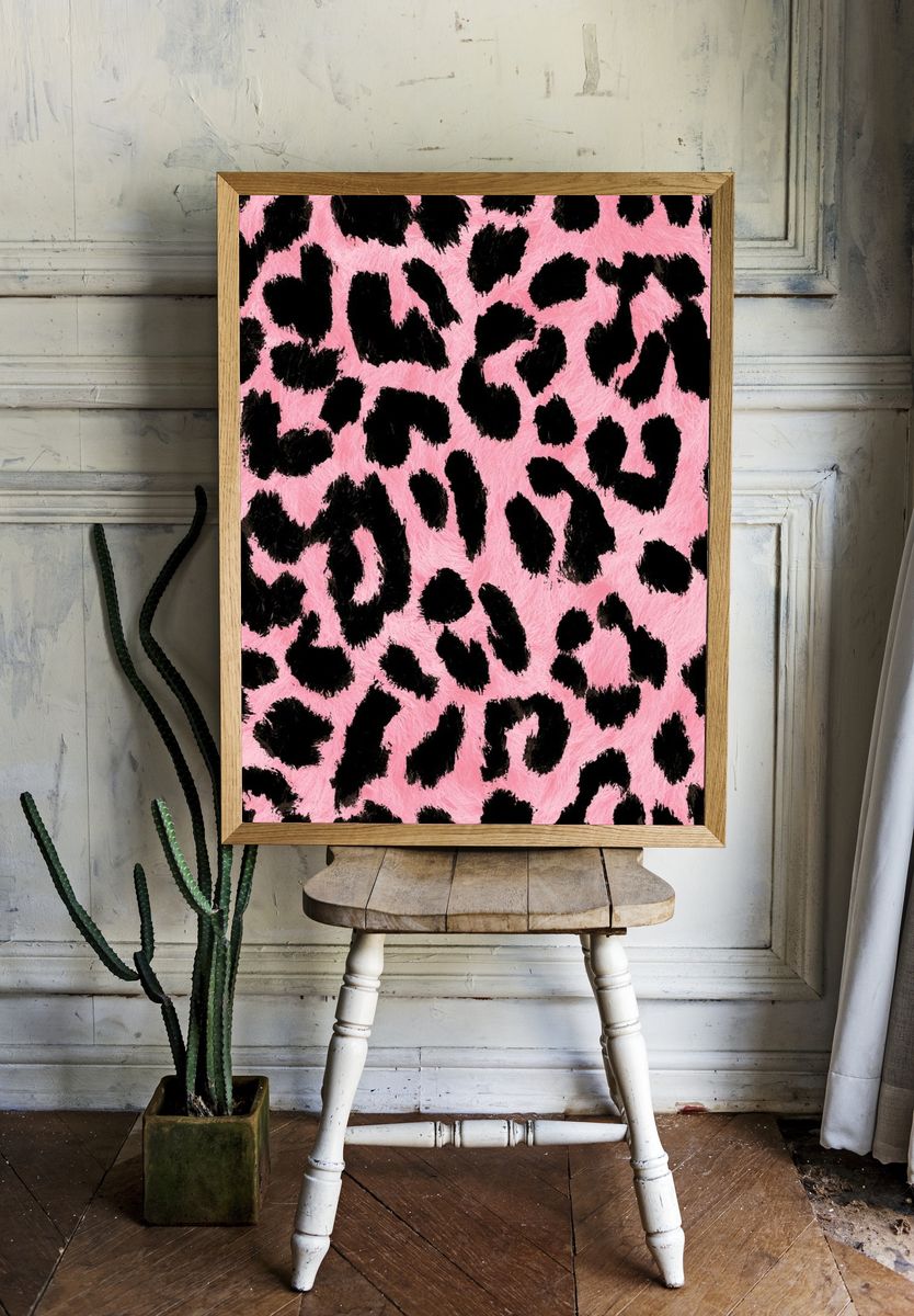 Pink Leopard Print Poster. room preview