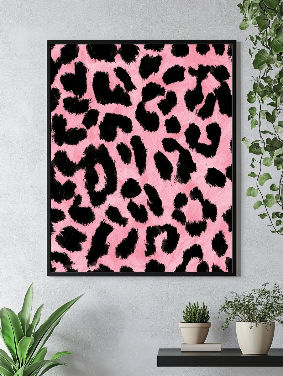 Pink Leopard Print Poster. — room view 4