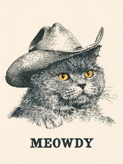 Meowdy Cowboy Cat Poster.