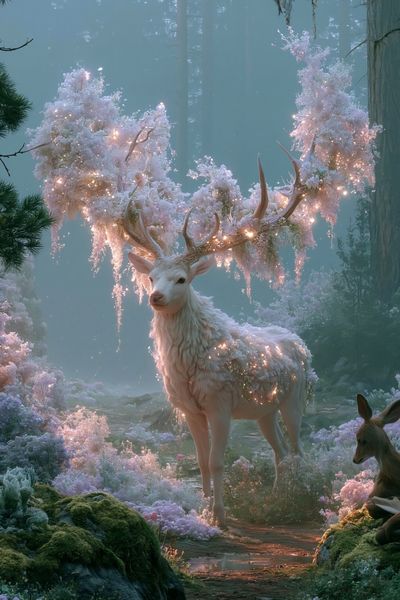 Enchanted Deer Forest Print.