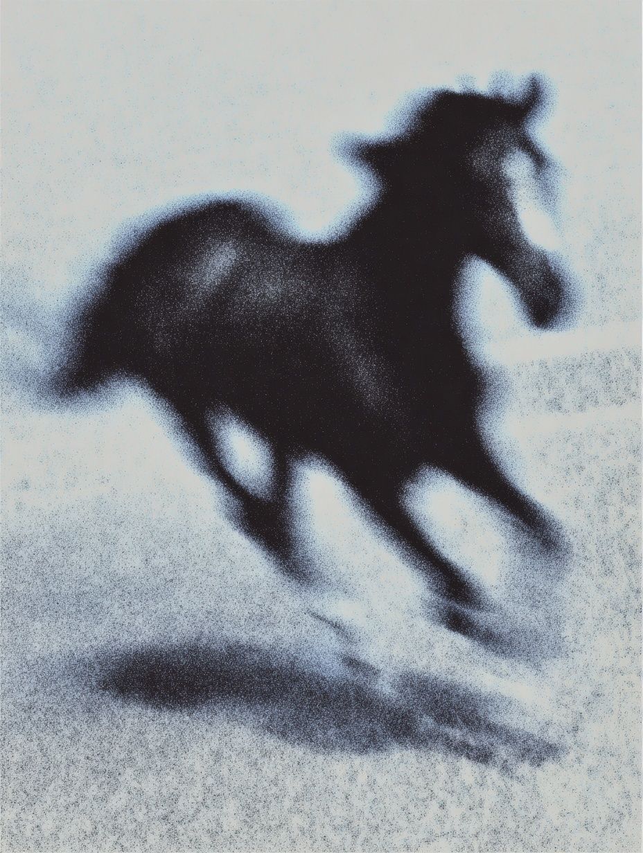 Galloping Horse Silhouette Print. poster — animals art