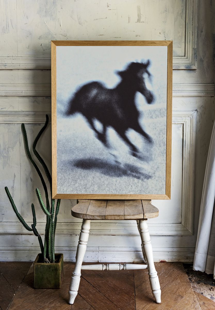 Galloping Horse Silhouette Print. — room view 1