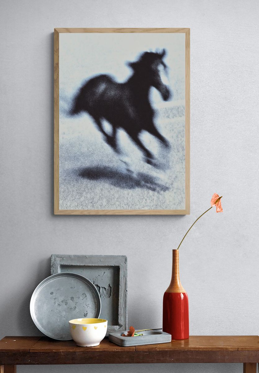 Galloping Horse Silhouette Print. — room view 3