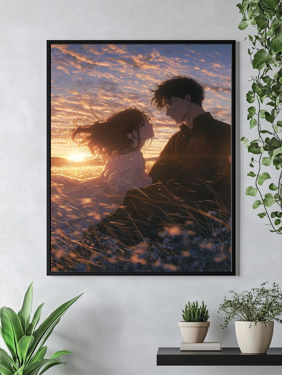 Sunset Lovers Anime Print. — room view 4