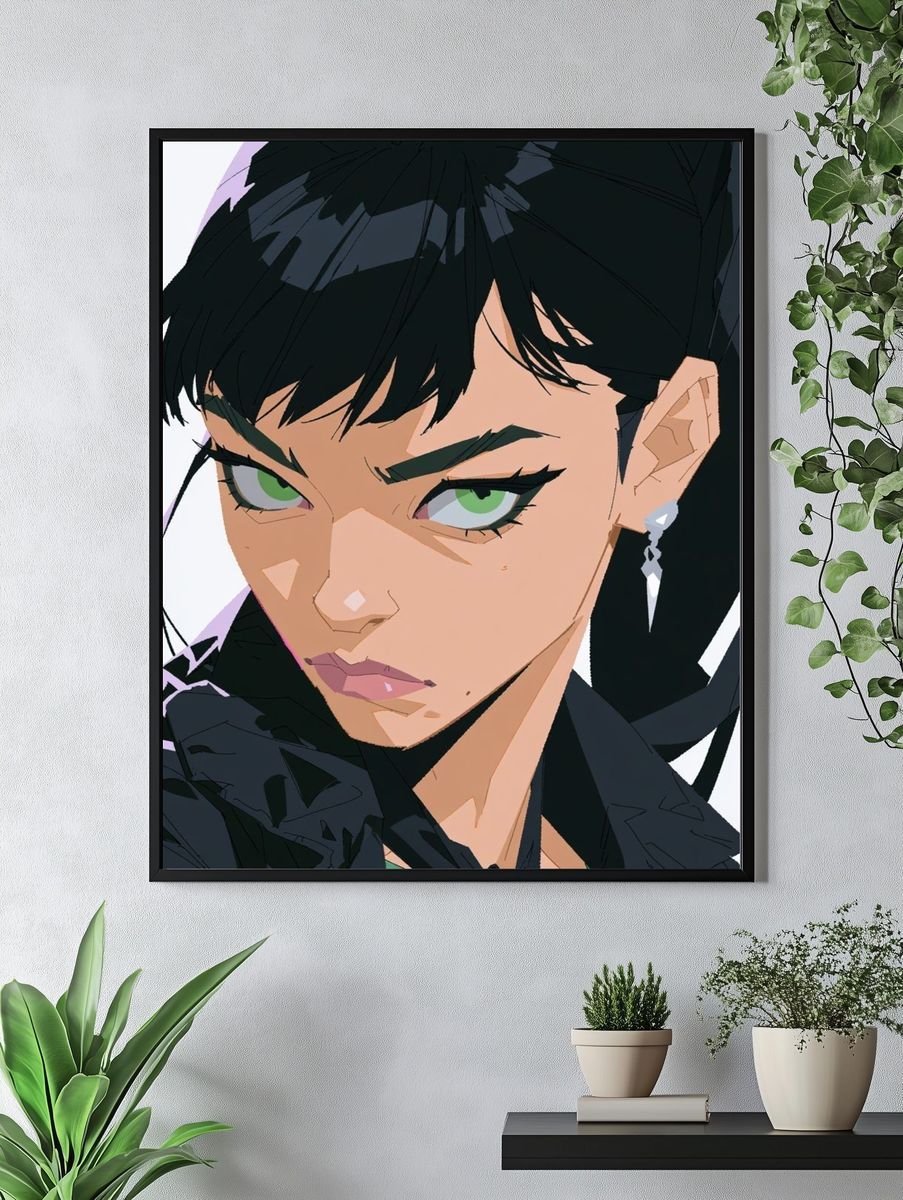Anime Portrait Digital Art Poster. — room view 4