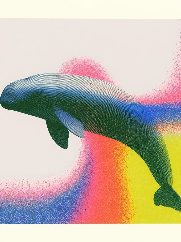 Whale Pop Art Poster. poster detail