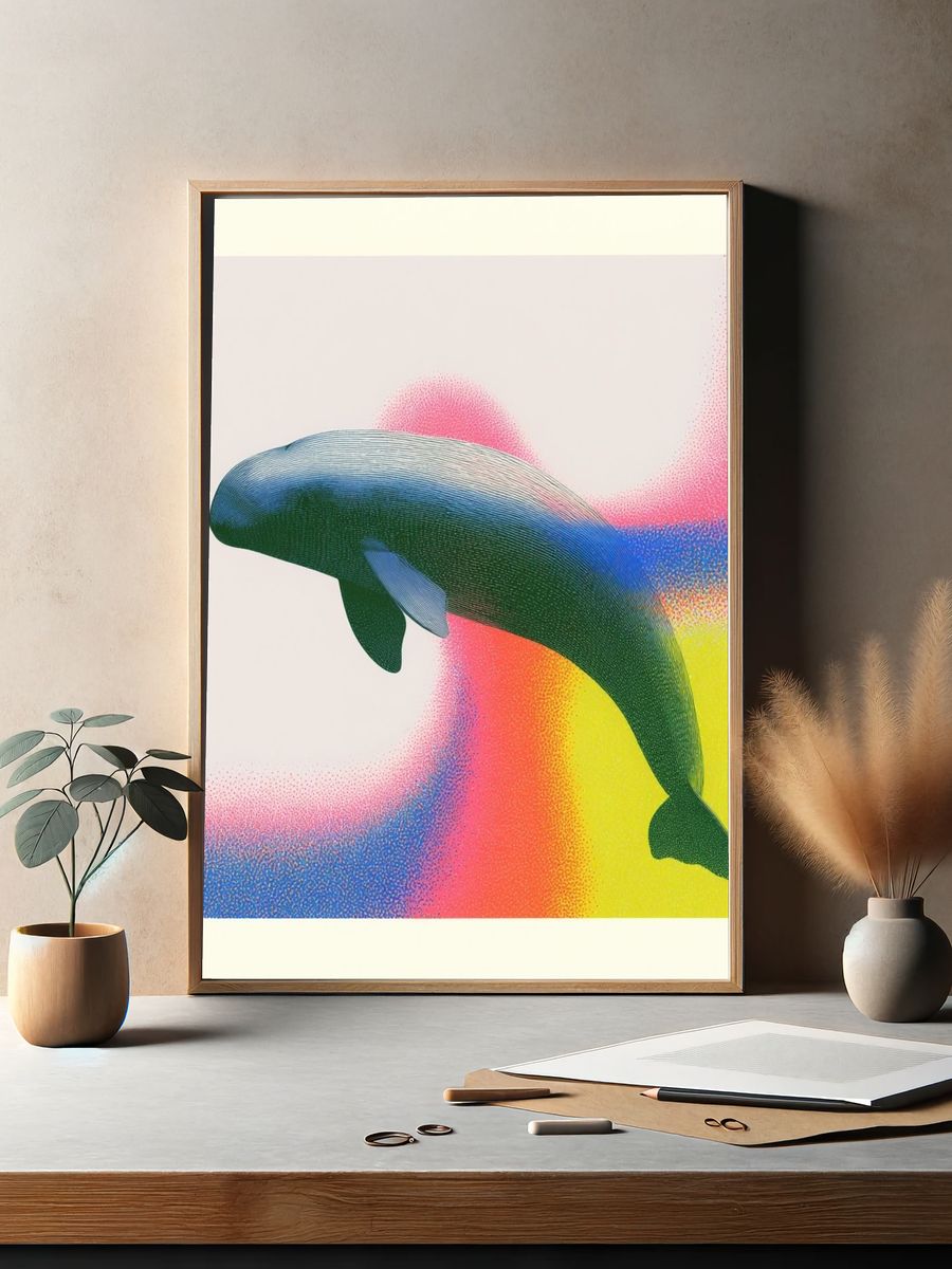 Whale Pop Art Poster. — room view 2