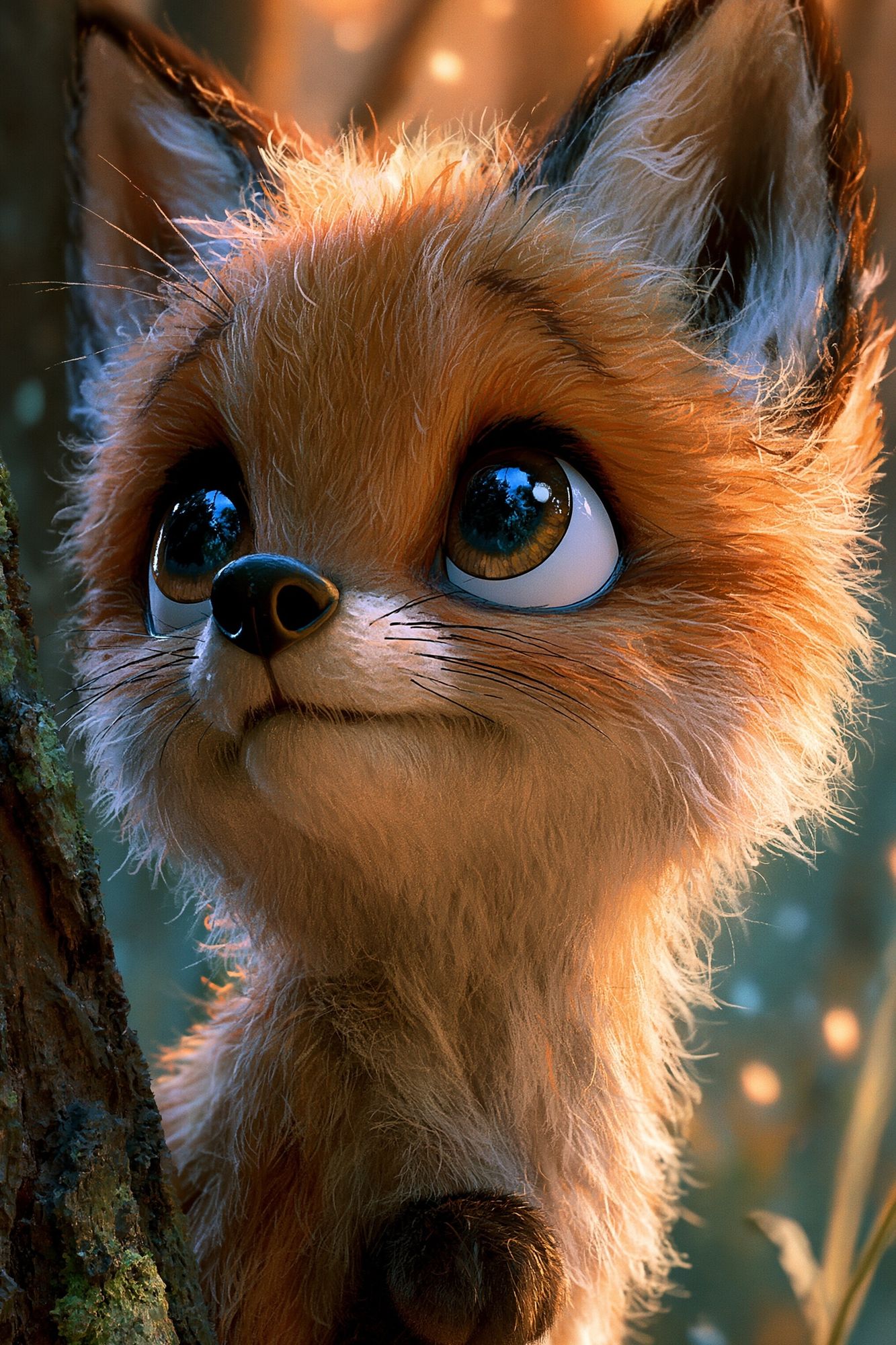Curious Fox Portrait Print. poster — animals art