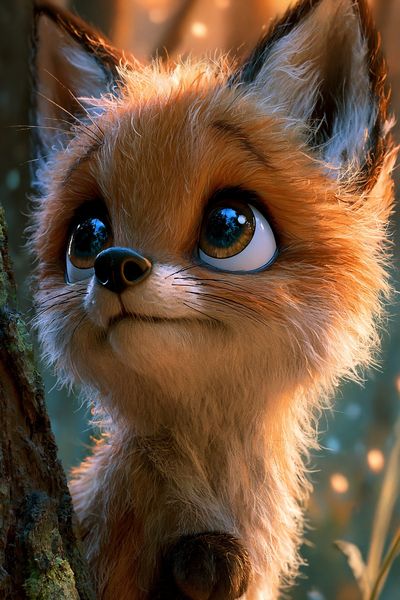Curious Fox Portrait Print.