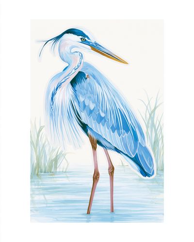 Blue Heron Watercolor Print.