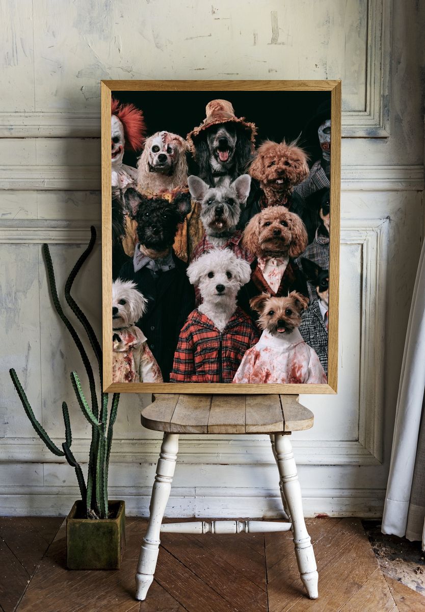 Halloween Dogs Portrait Poster. — room view 1