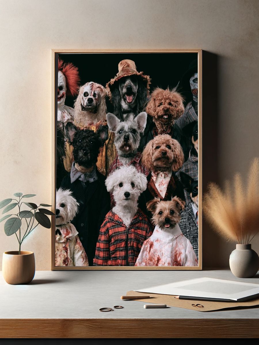 Halloween Dogs Portrait Poster. — room view 2