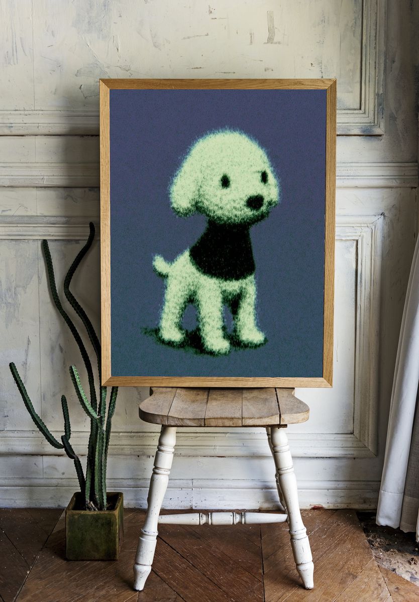 Poodle Puppy Illustration Poster. room preview
