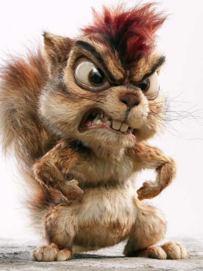 Angry Squirrel Cartoon Poster.