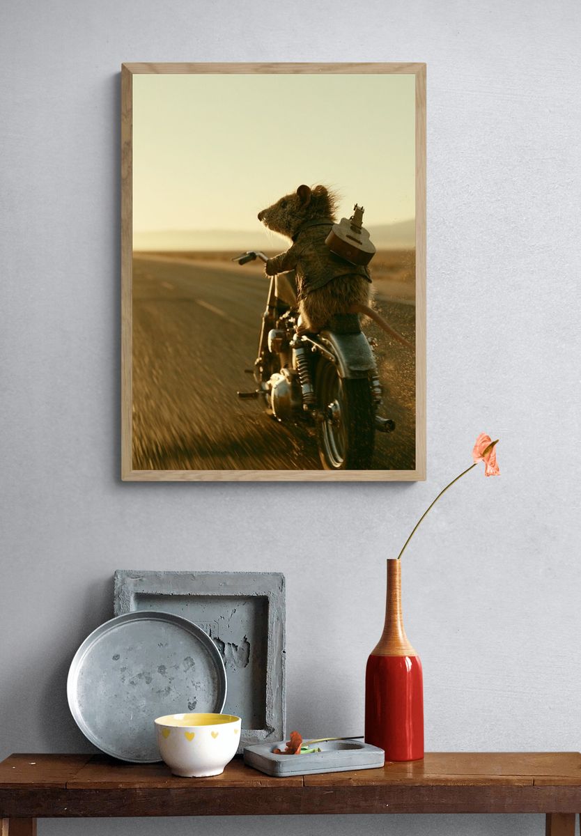 Motorbike Rat Adventure Print. — room view 3