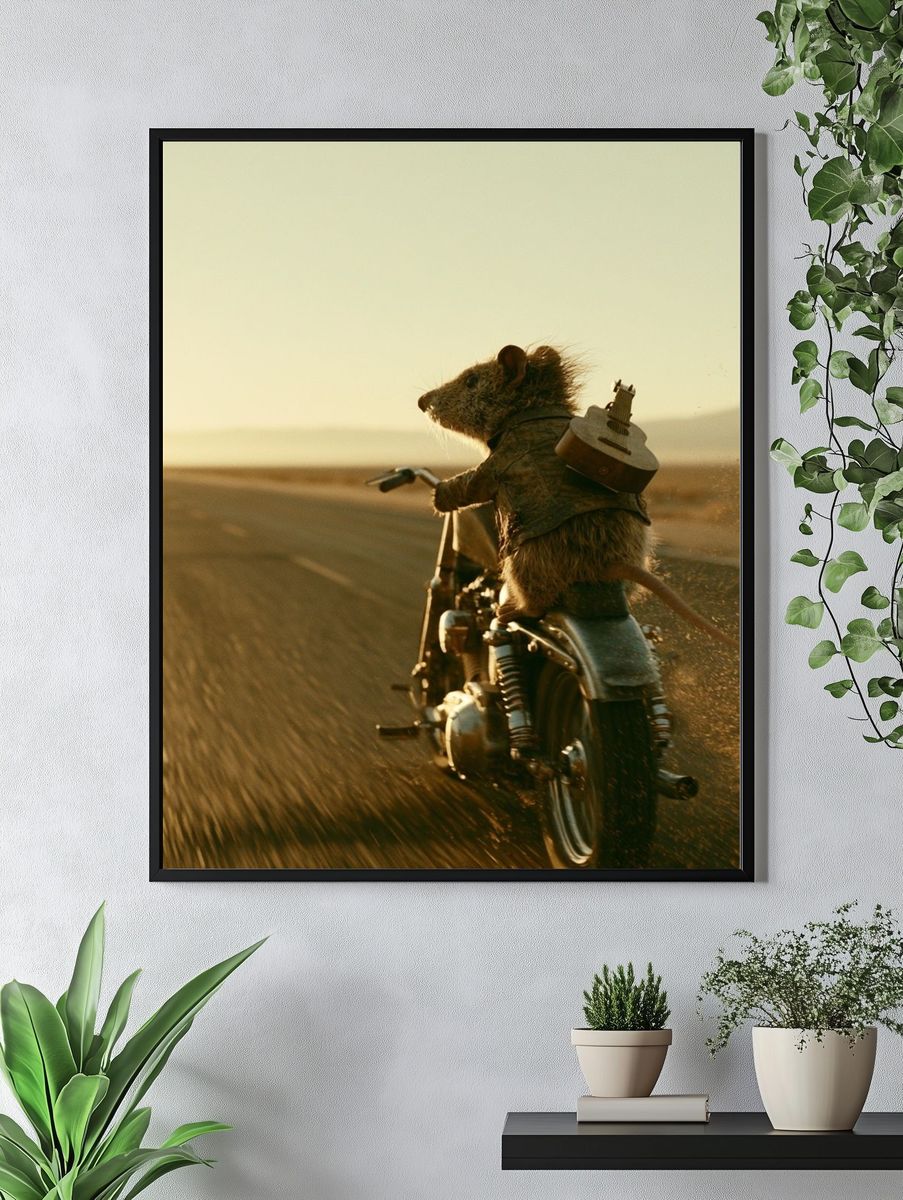 Motorbike Rat Adventure Print. — room view 4
