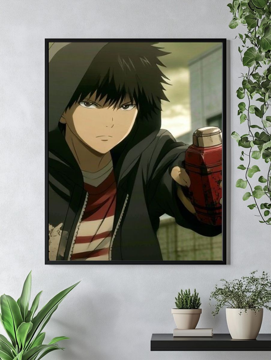 Anime Hooded Character Poster. — room view 4