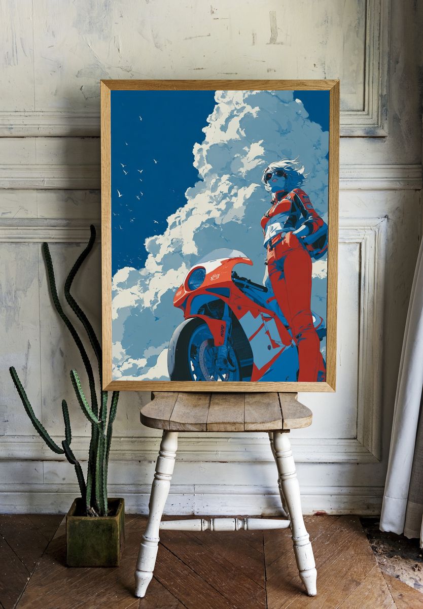 Racing Rider Sky Poster. — room view 1