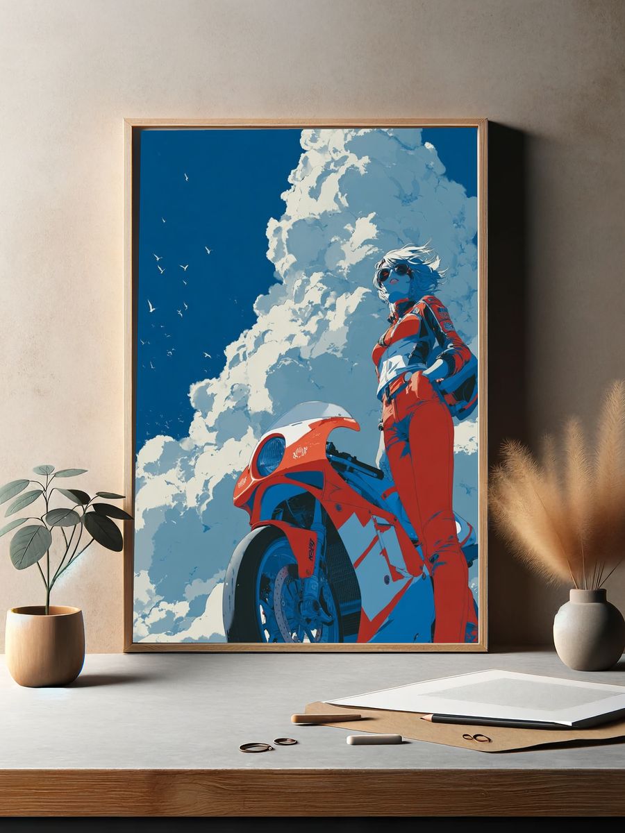 Racing Rider Sky Poster. — room view 2