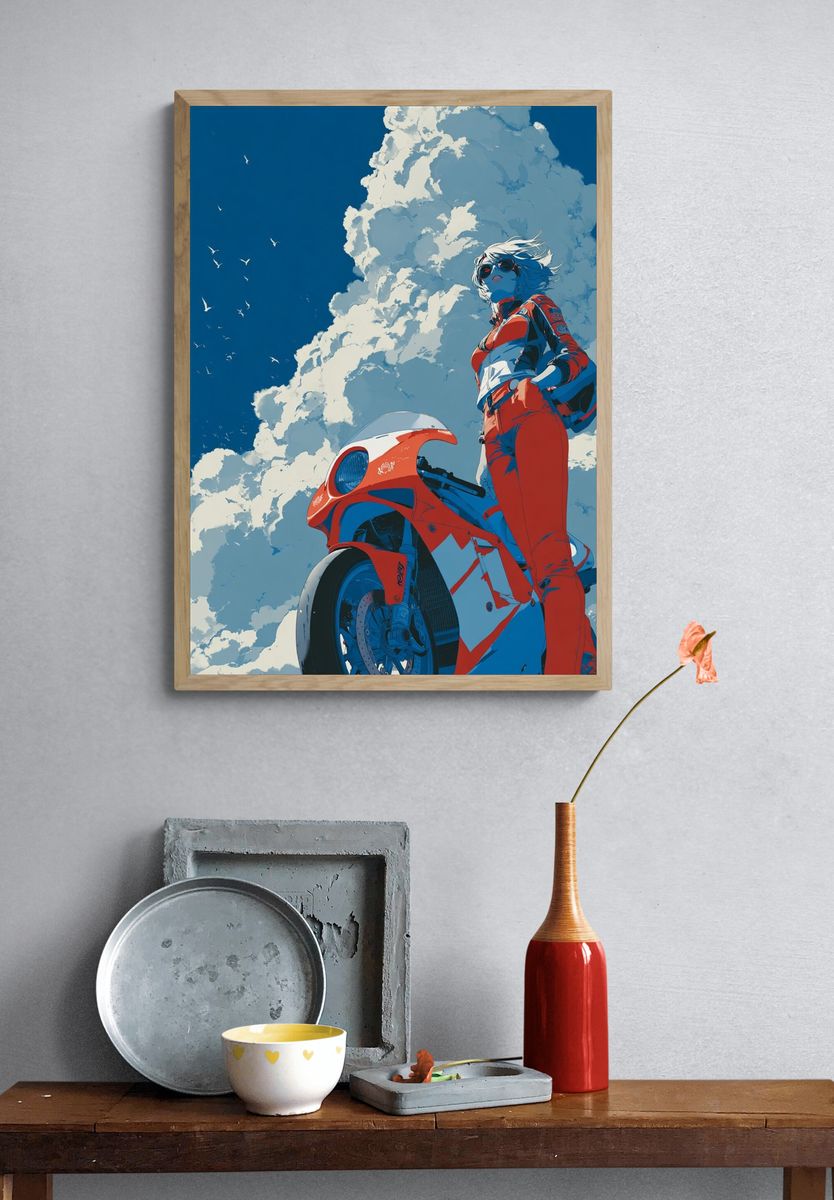 Racing Rider Sky Poster. — room view 3
