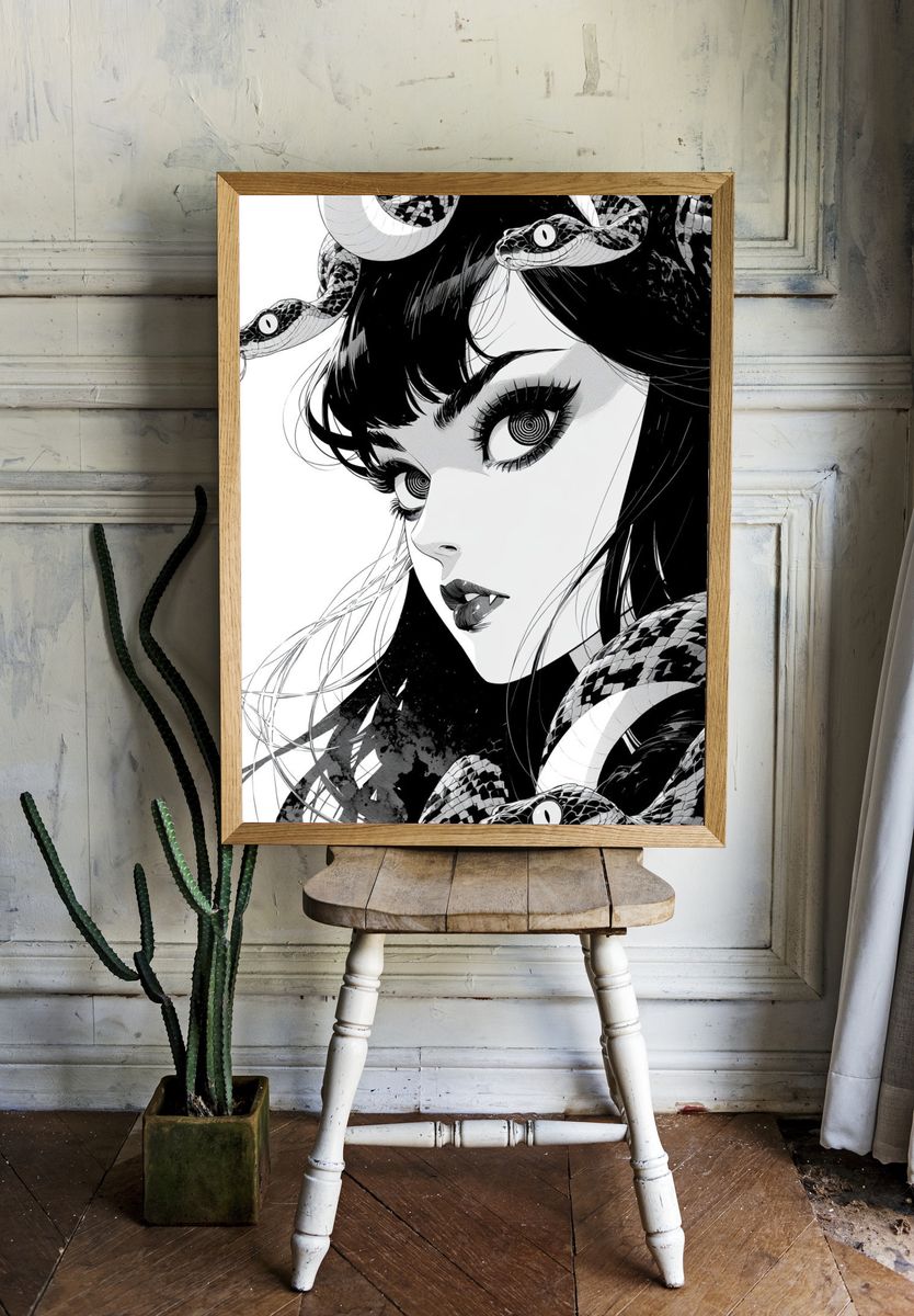 Snake Girl Manga Print. — room view 1