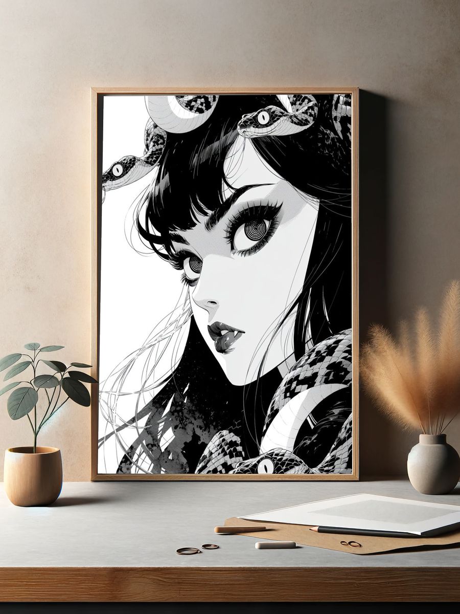 Snake Girl Manga Print. — room view 2