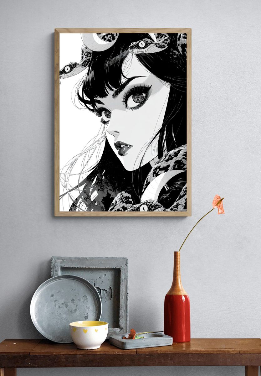 Snake Girl Manga Print. — room view 3