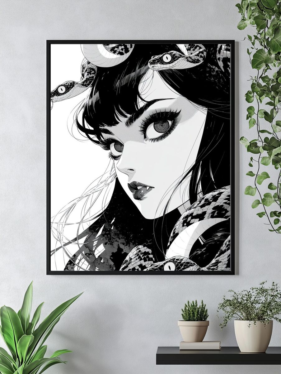 Snake Girl Manga Print. — room view 4