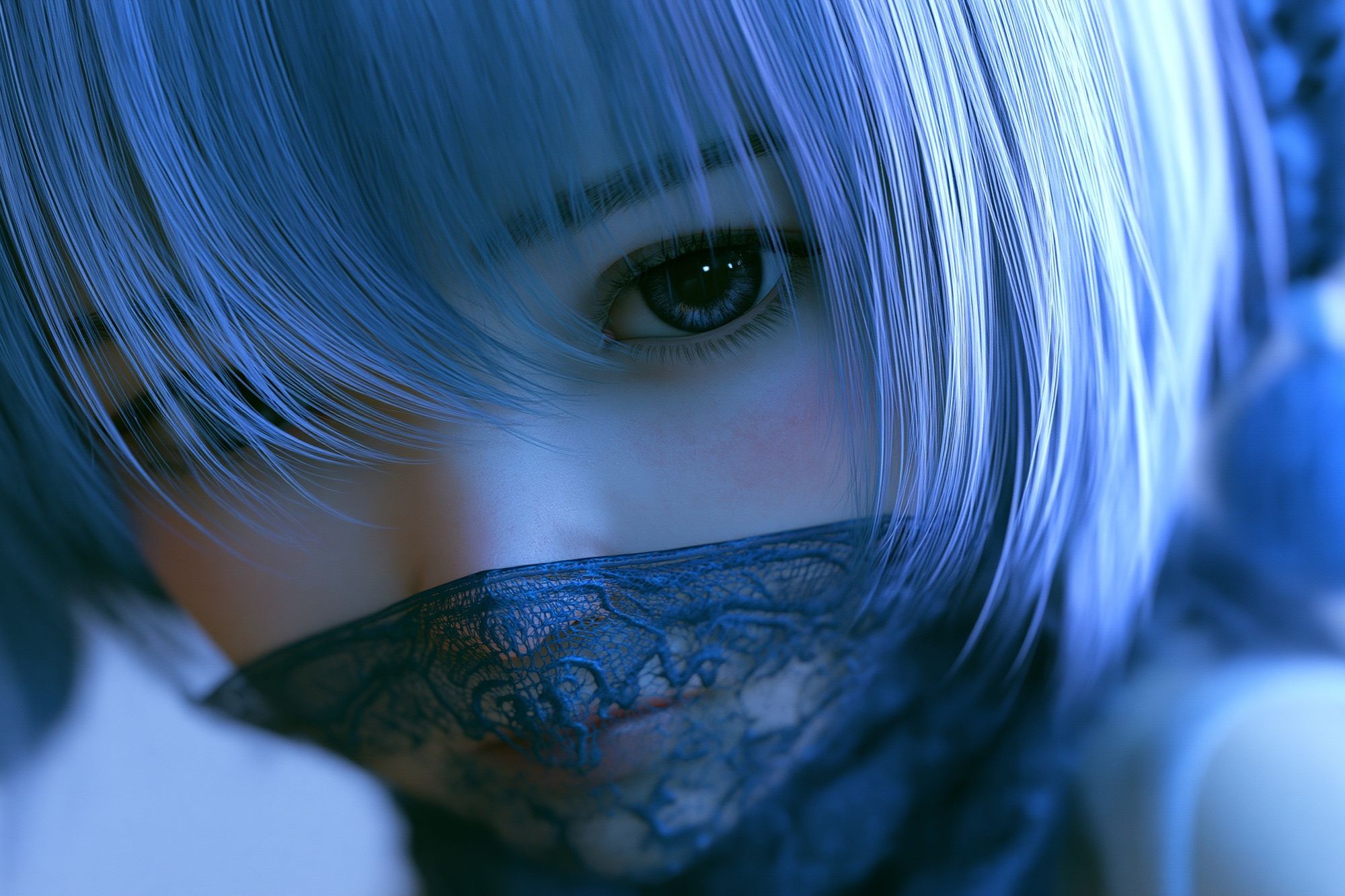 Blue-Eyed Anime Portrait Poster. poster — anime art