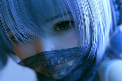 Blue-Eyed Anime Portrait Poster.