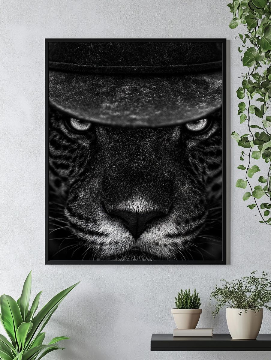 Panther Cowboy Portrait Poster. — room view 4