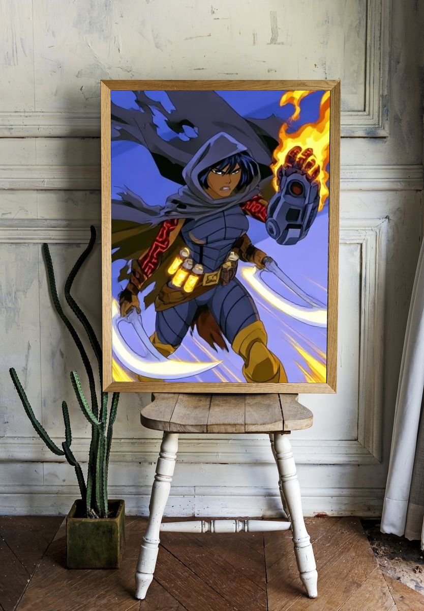 Anime Warrior Action Poster. room preview